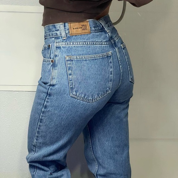 Stylish Blue Straight Leg Jeans - Picture 2 of 5